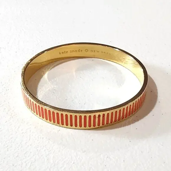 Kate Spade At Your Service Orange Enamel Bangle Bracelet - Picture 4 of 9